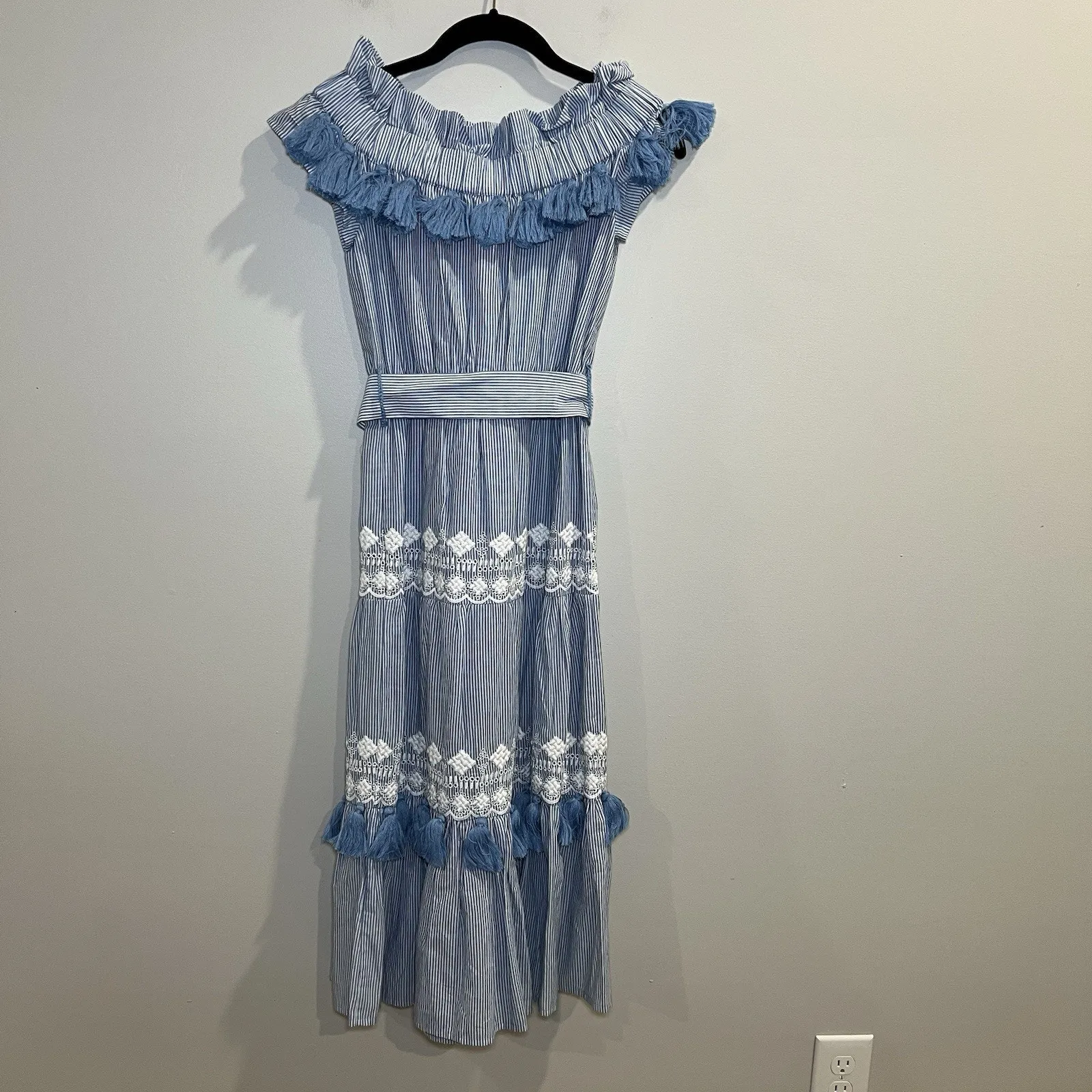 Tularosa Revolve Lana Dress in Getty Stripe Size XS Off The Shoulder Boho Resort - Image 3