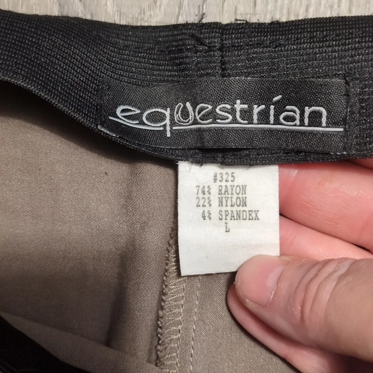 Equestrian Horse Back Riding Brown Pull On Pants Size Large Black - Image 3