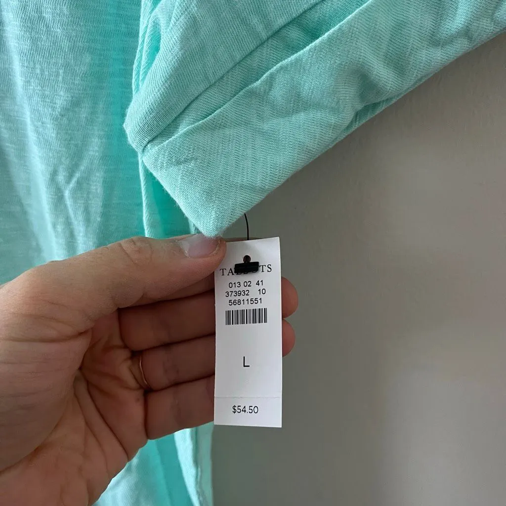 Talbots ROLL CUFF JOHNNY COLLAR PULLOVER polo top Size Large NWT - Image 5