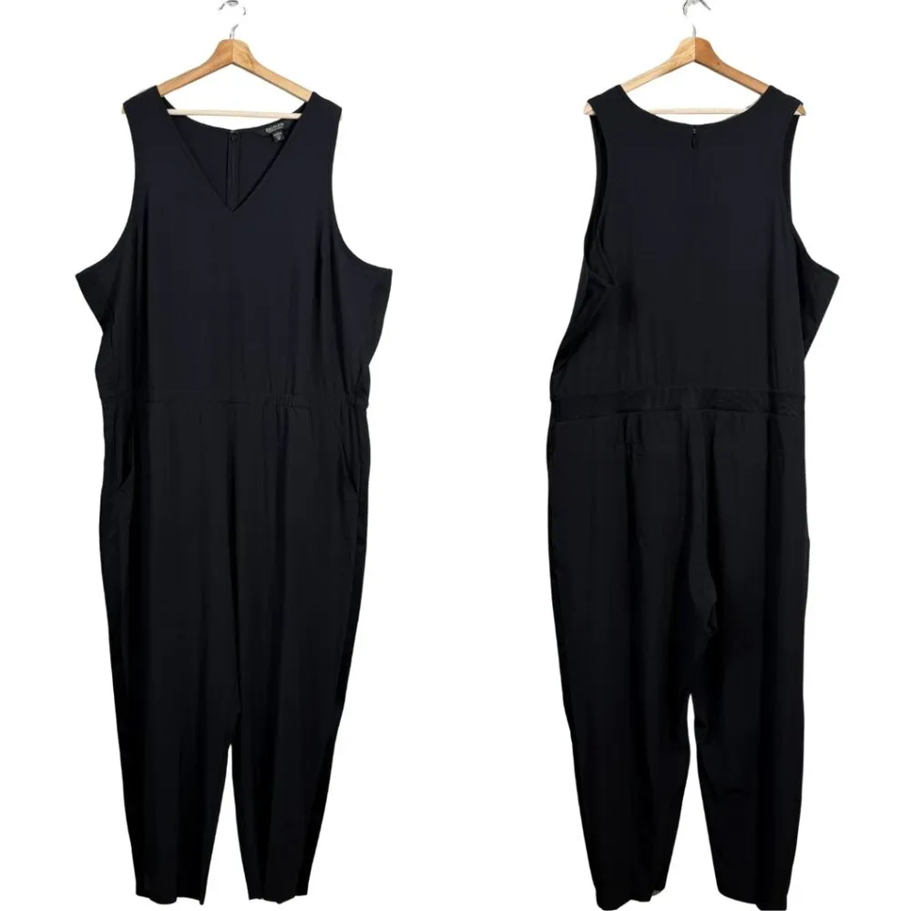 Athleta Brooklyn Jumpsuit Women's 26 Black Active Workout Athleisure Travel NWOT - Image 4