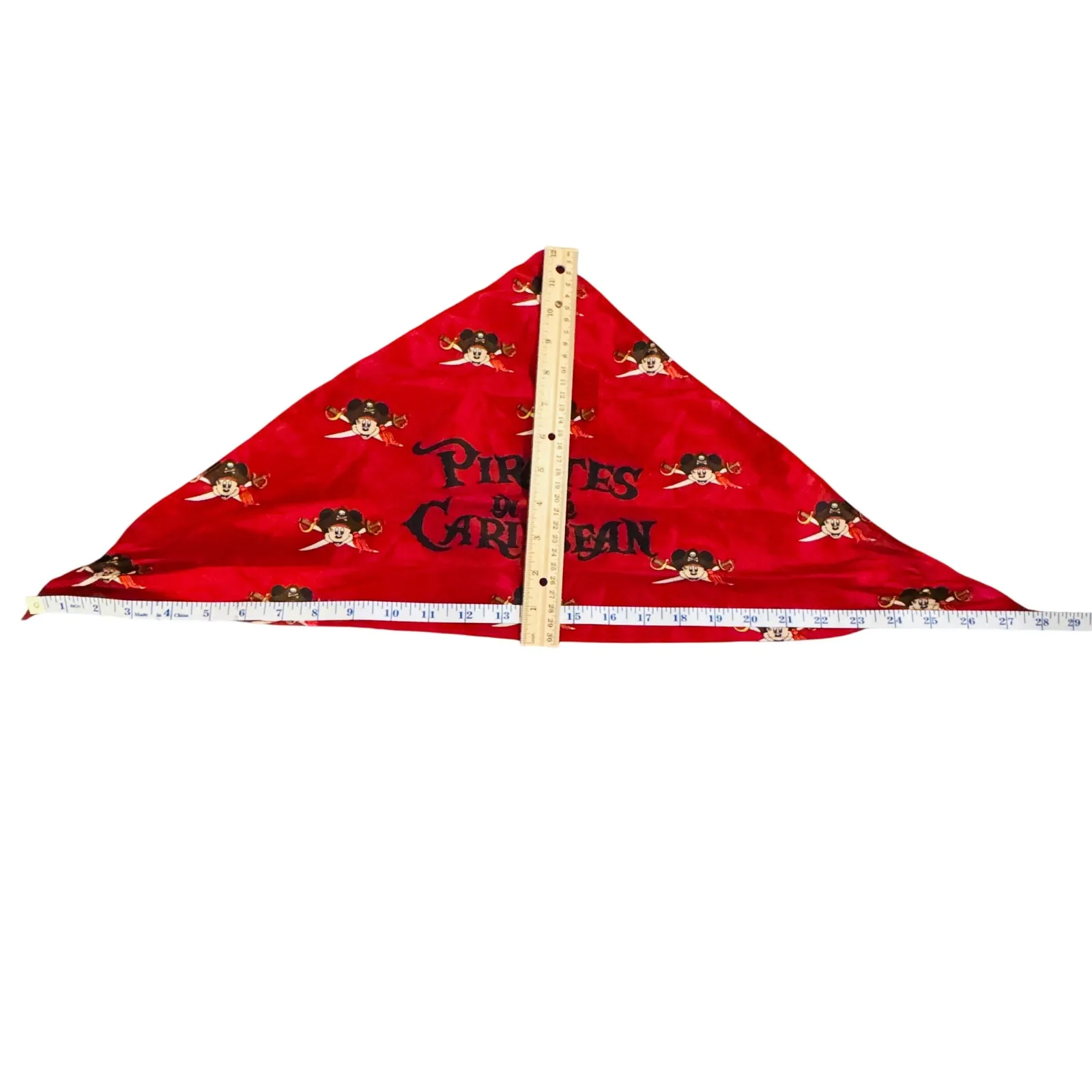 Disney Cruise Line Pirates of the Caribbean Red Bandana Mickey Pirate Scarf - Image 4