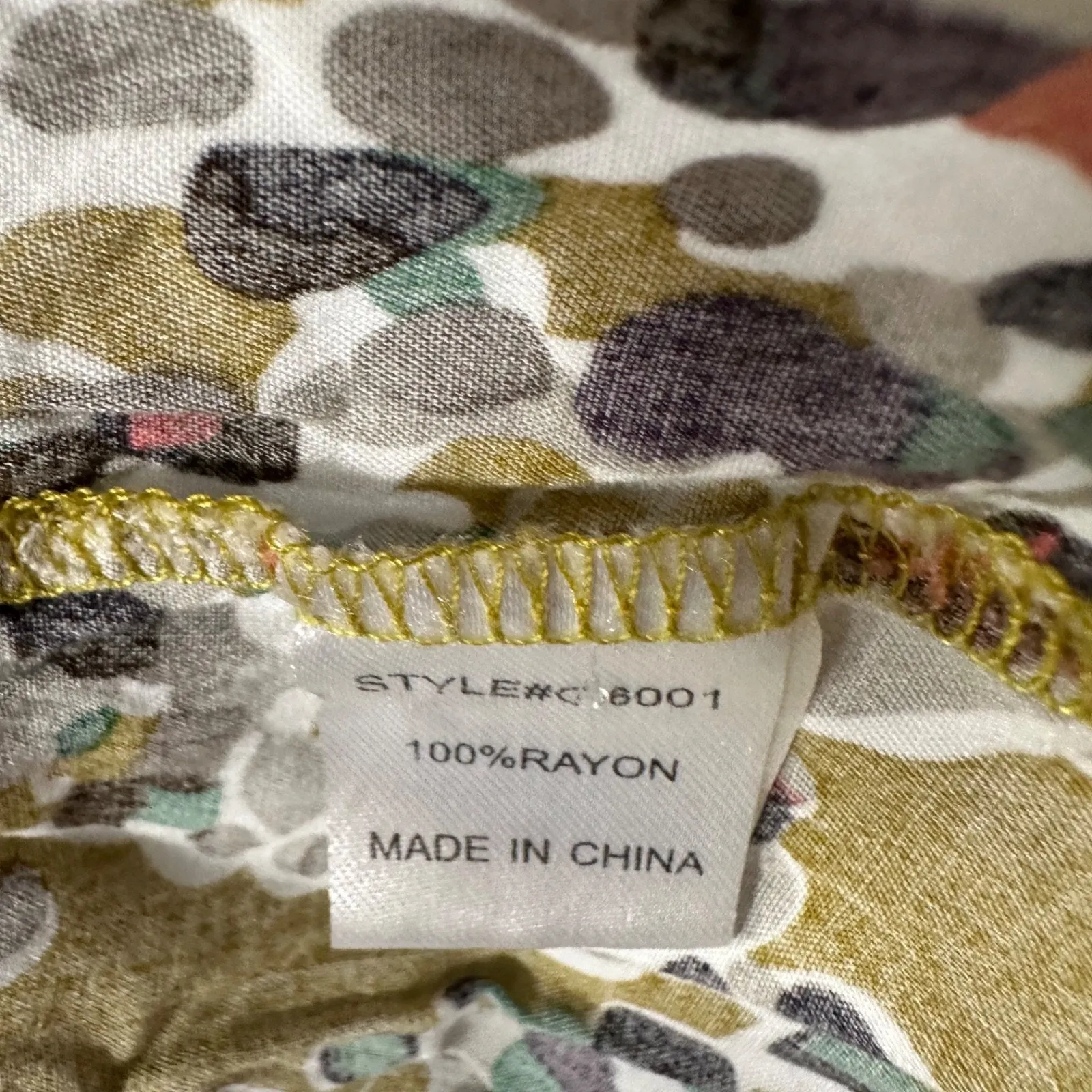 Jodifl High Neck Flutter Sleeve Blouse Women's Large Green Floral Ruffle Hem - Image 7