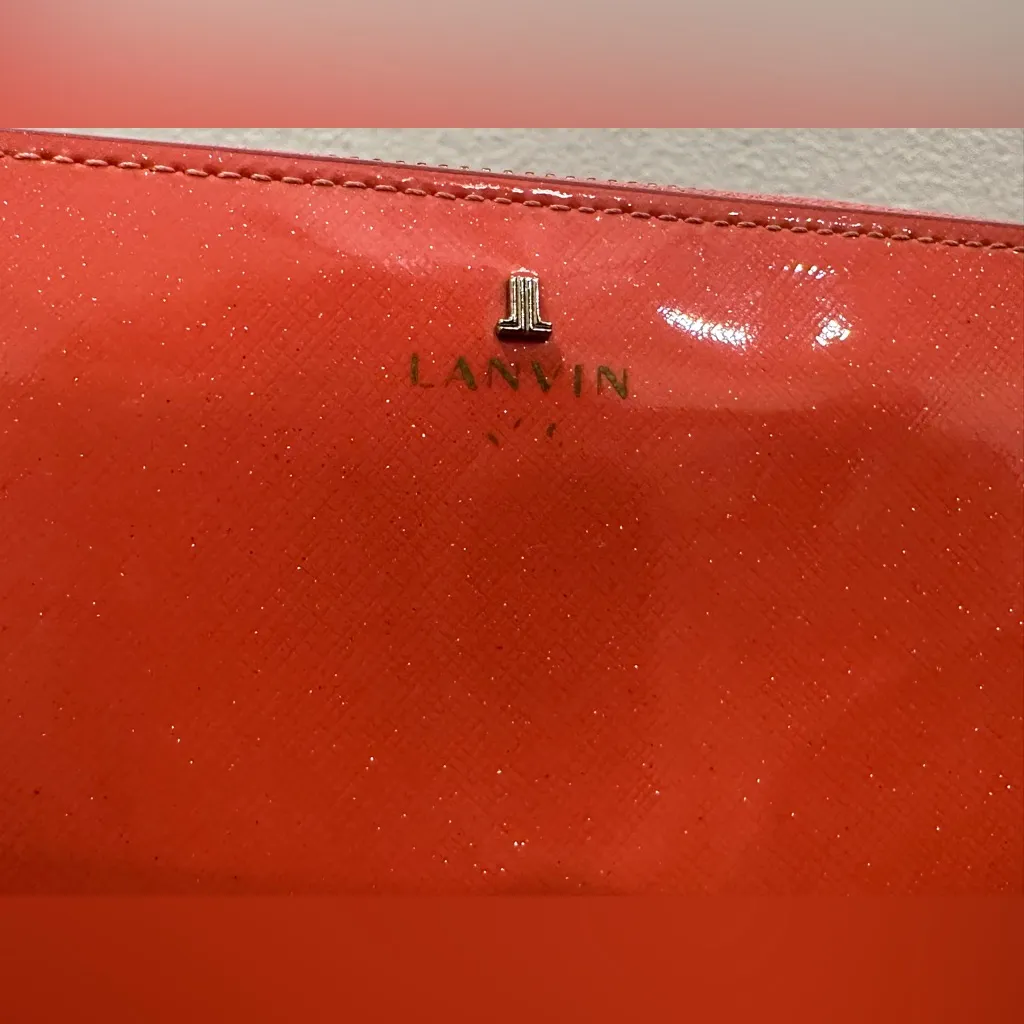 Lanvin En Bleu Sparkle Zip Around Wallet Pink - Image 6