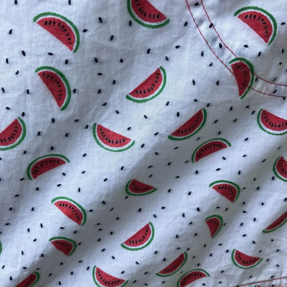 HD in Paris Anthropologie Watermelon Midi Dress Sz 8 White One Shoulder Fruit - Image 11