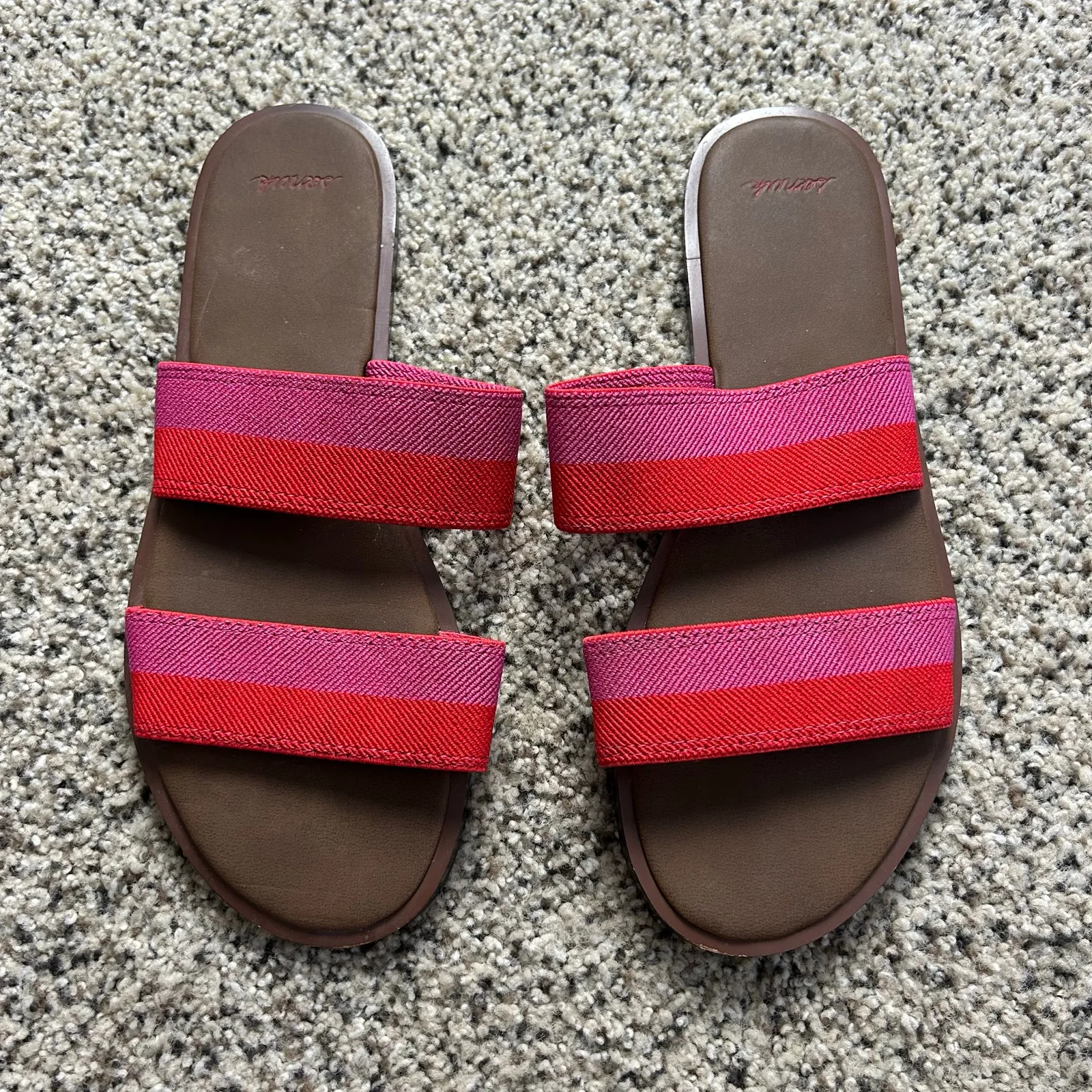 Sanuk Yoga Gora Gora Women's Duo Slide Sandals Size 9 Pink Flats Slip On - Image 3