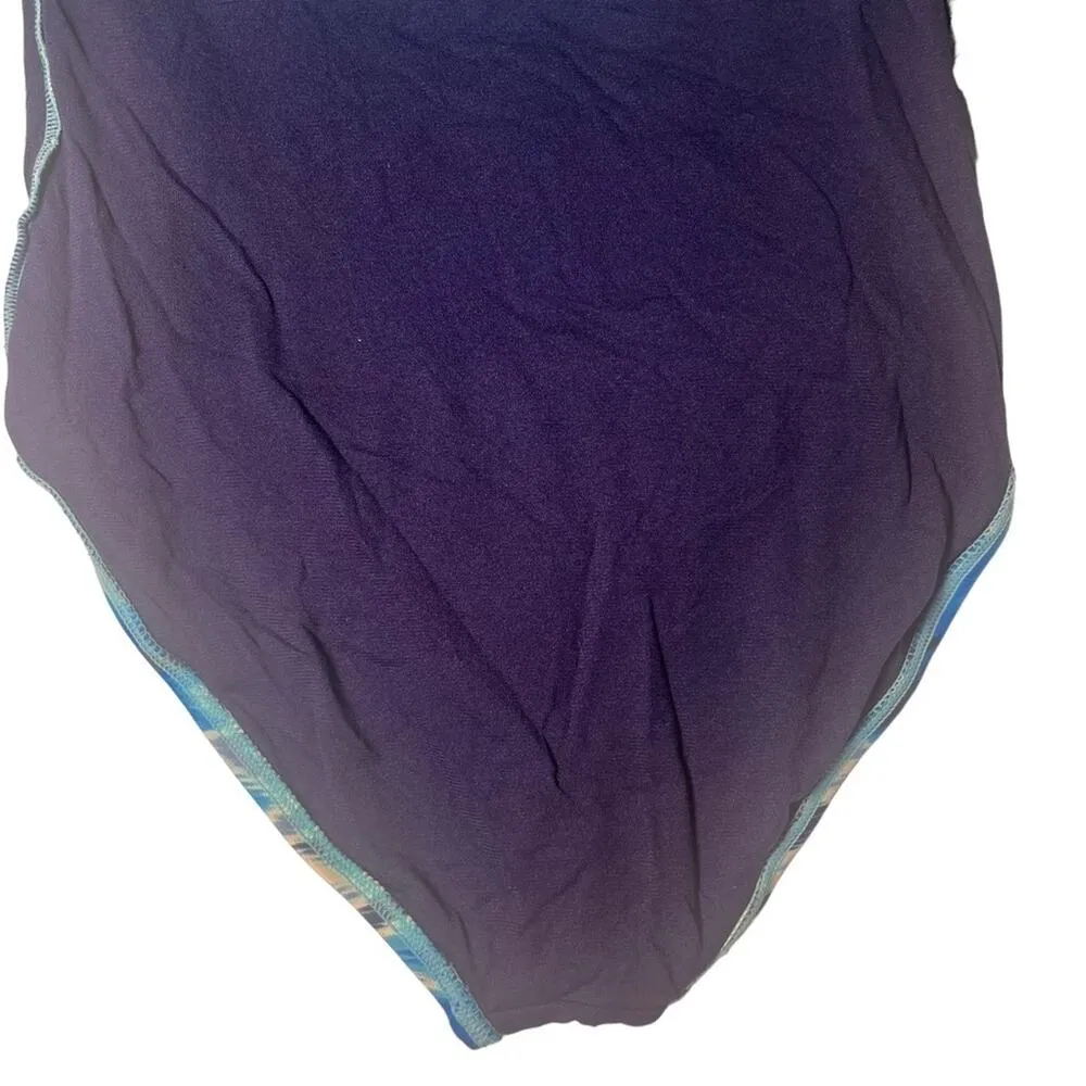 Vince Camuto One Piece Womens Swimsuit Size 12 Swim Multicolor Aztec Plunge Neck - Image 7