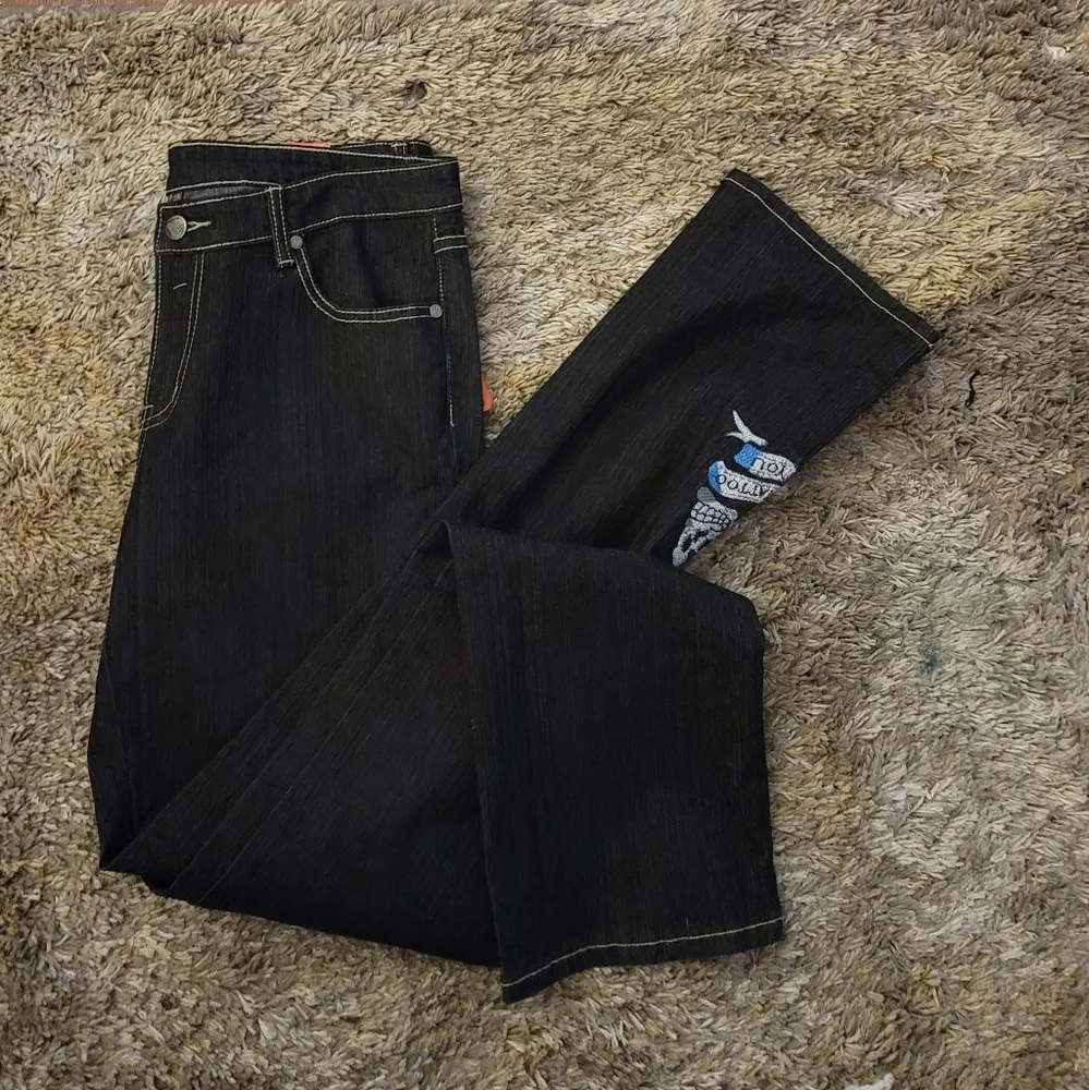 NWT! Jafari Vintage Black Skull Embroidered Tattoo You Bootcut Jeans 13/14 Size undefined - Image 8