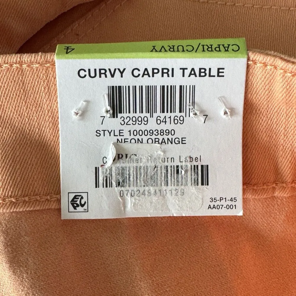 Style & Co SZ 4 Curvy Jean Capris Cuffed Mid-Rise Stretch Pockets Zip-Fly New - Image 8