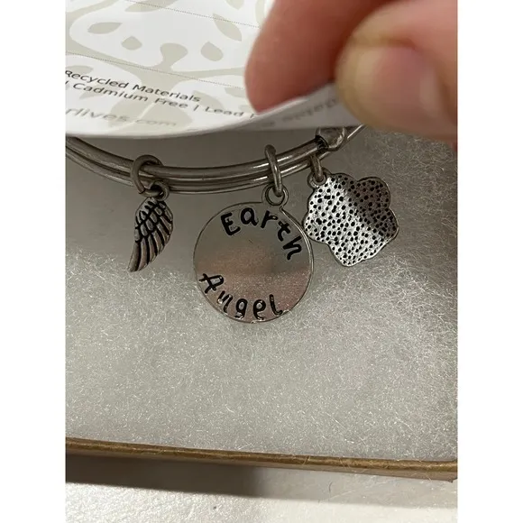 Charm Bracelet Paw‎ Print Tree of Life Wing Silver Tone Bangle Bracelet - Image 4