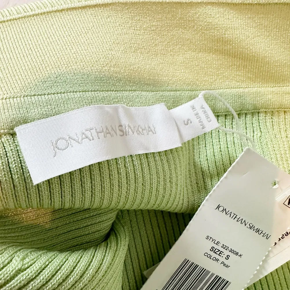 Jonathan Simkhai Page Compact Rib Mini Skirt Size Small Pear - Image 4