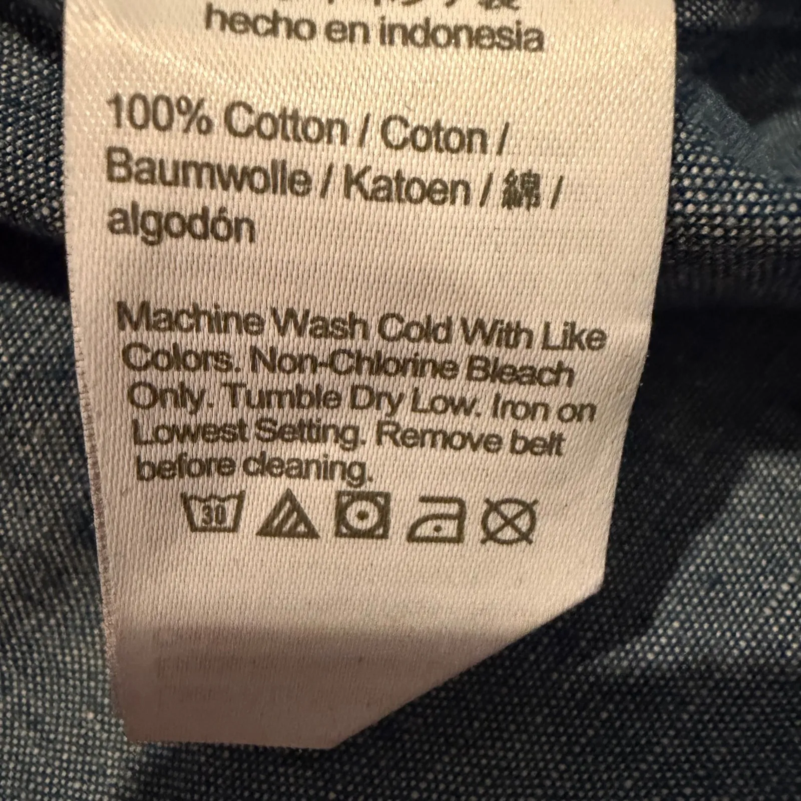 J. Crew Factory Chambray Shirt Dress Women's 8 Blue‎ Preppy Classic Nautical Blue - Image 4