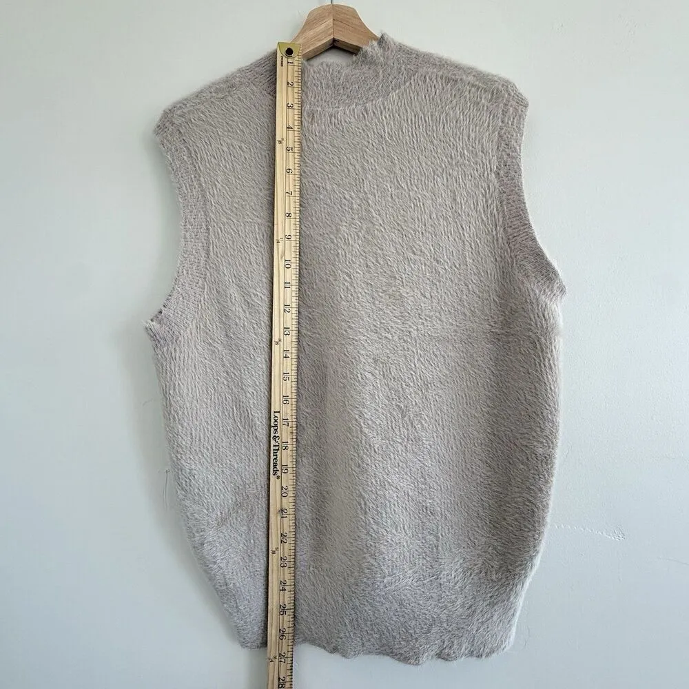 BAILEY Women sleeveless sweater cream ivory soft viscose quiet luxury size L Tan Size L - Image 4