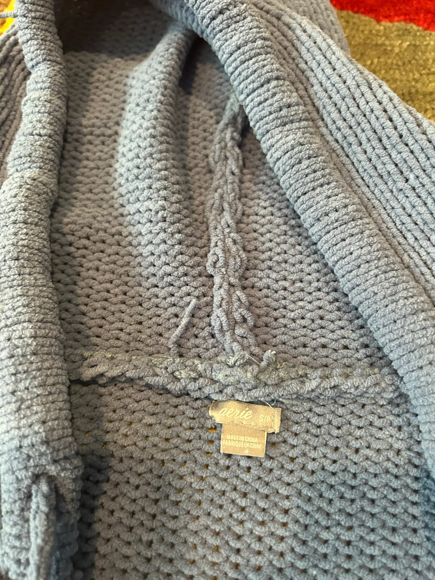 Chenille Hoodie Sweater Long Oversized Fit Size Small - Image 3