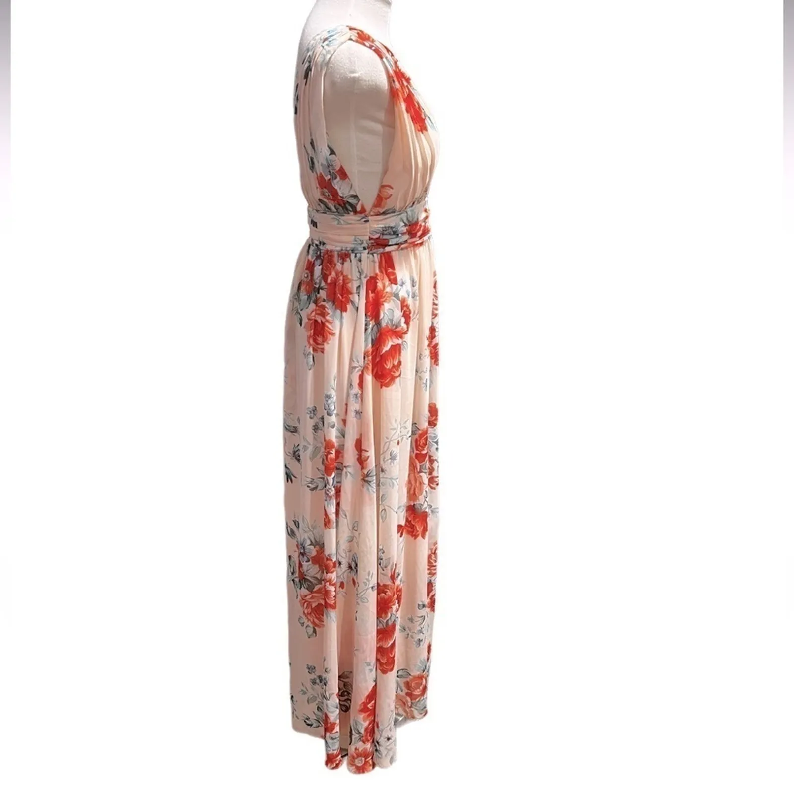 LULU’S Garden Meandering Blush Floral Print Maxi Dress Size S - Image 4