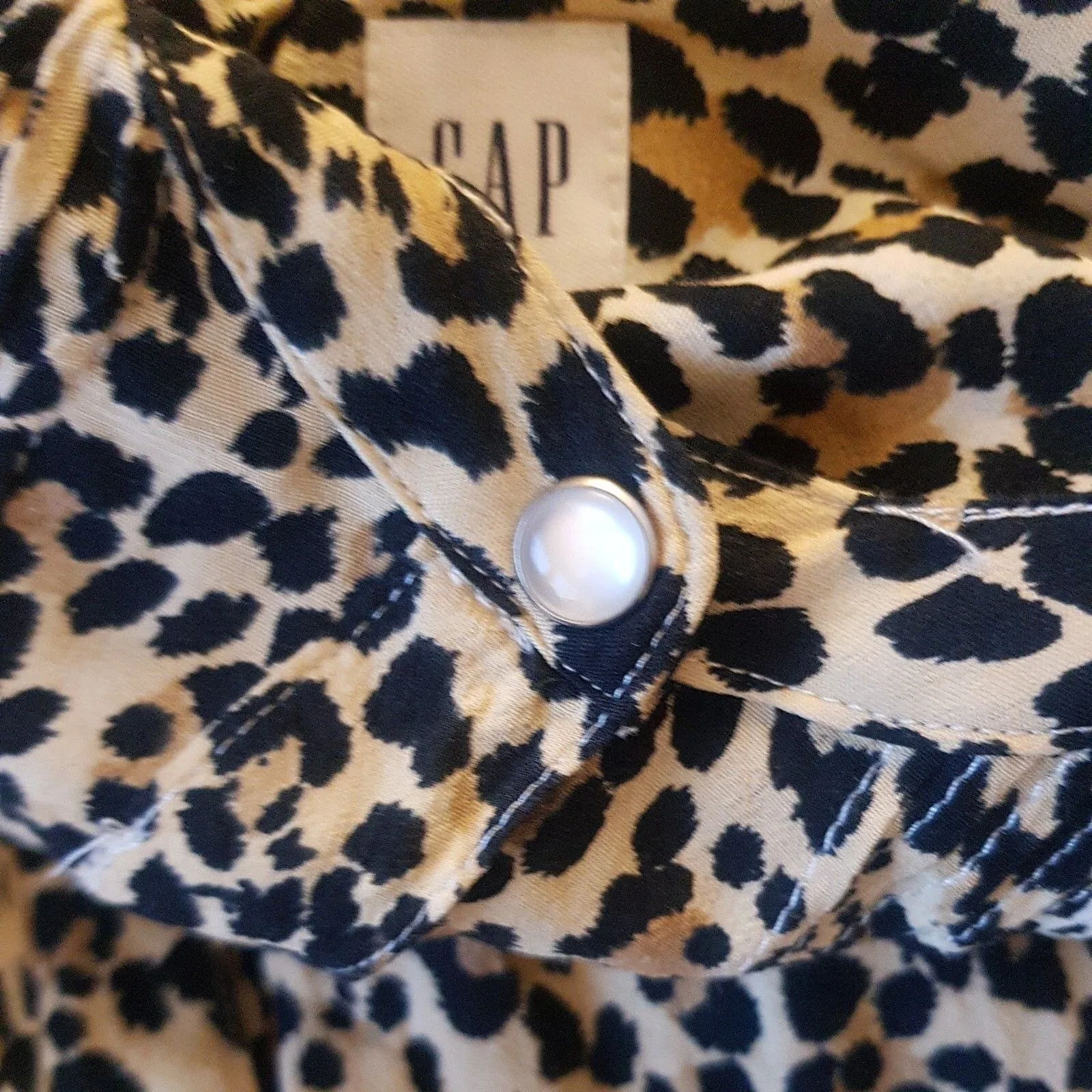 Gap Womens Dress Sz 4 Animal Print Leopard Long Sleeve Safari Boho Neutral Y2k - Image 10