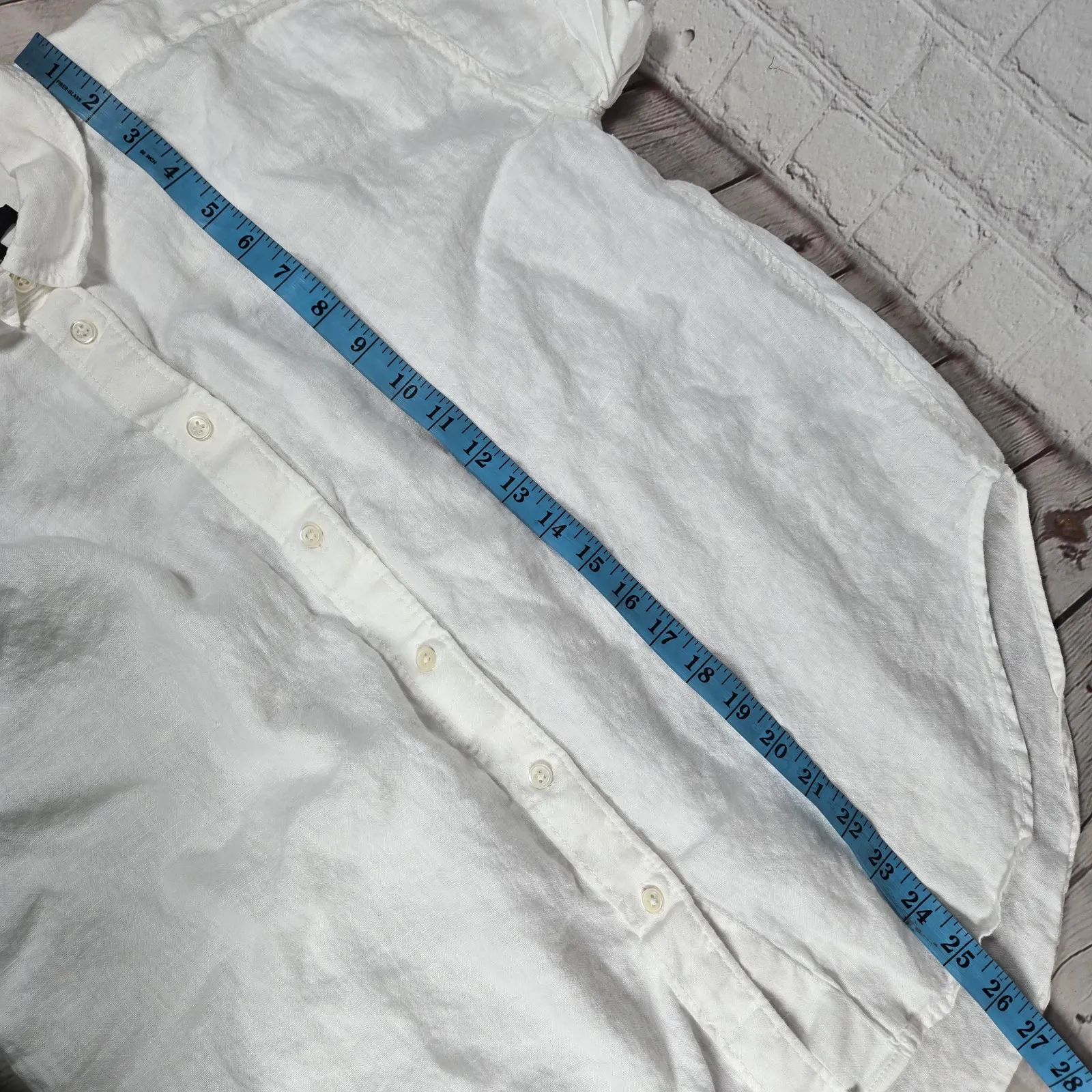 J. Crew Capitaine shirt in Baird McNutt Irish linen White S BY693‎ - Image 9