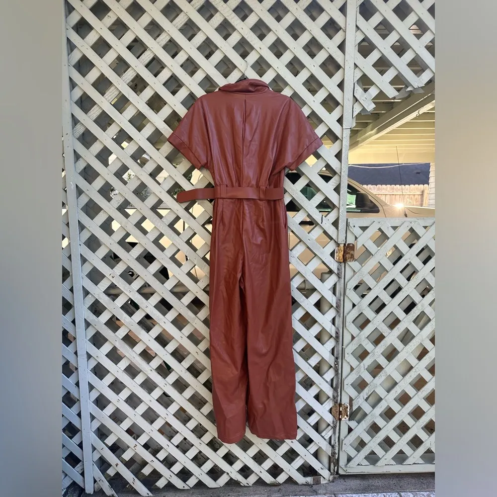 Hutch Vegan Leather Jumpsuit - Image 6