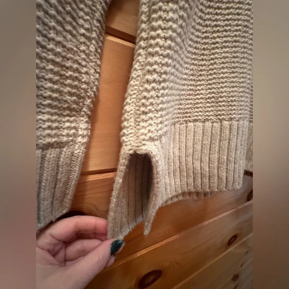 Madewell XS Tan Ribbed Turtleneck Tunic Knit Wool Alpaca Cozy Warm Sweater - Image 5