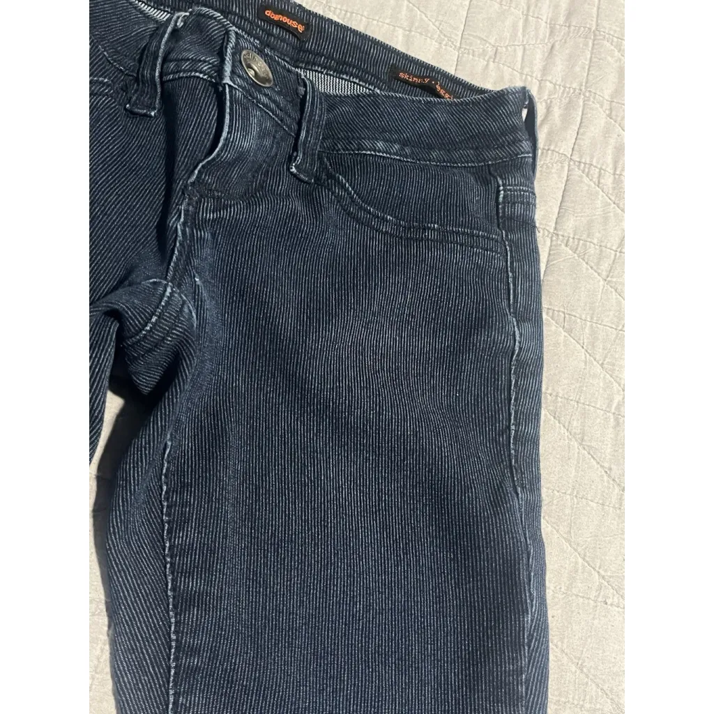 Dollhouse Skinny Legging Pants Womens Size 0 Blue Ribbed Tapered Low Rise Pant - Image 4