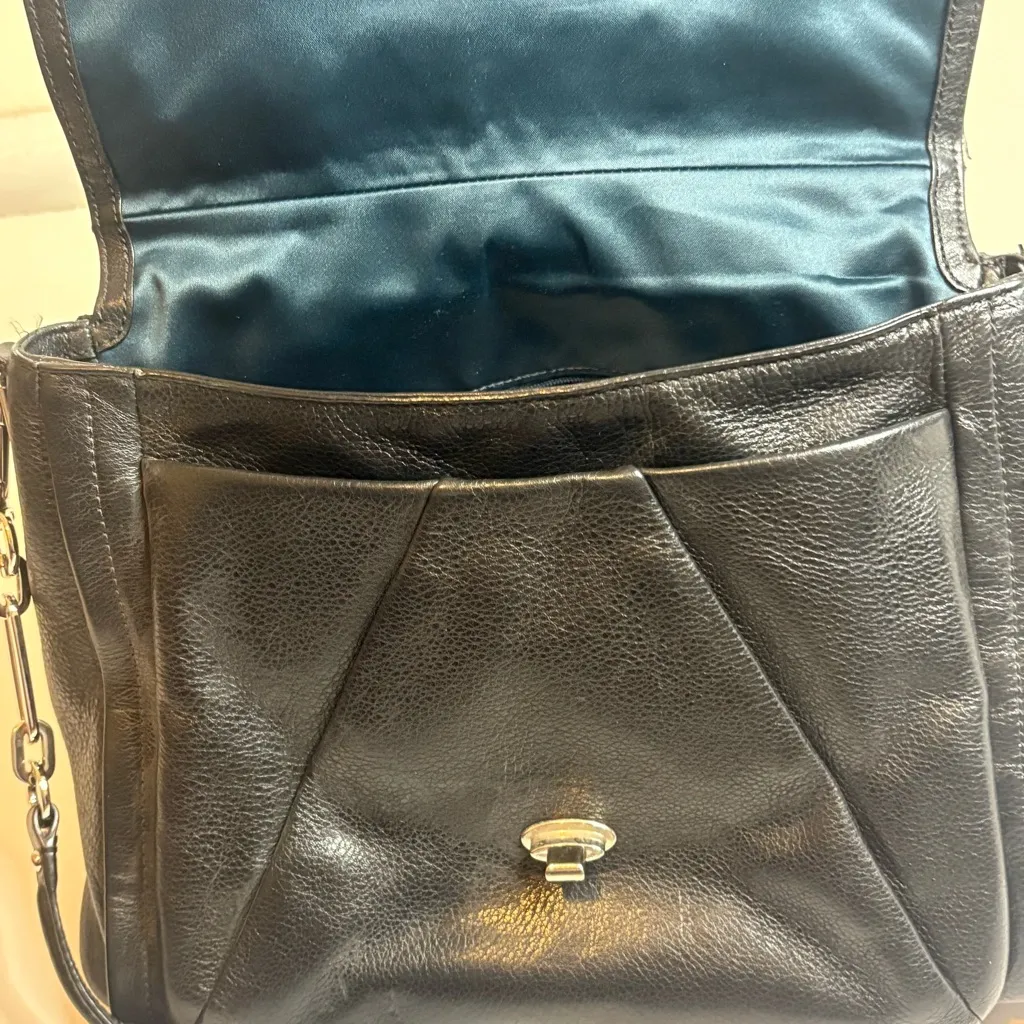 Coach 2013 Madison glitter python Sadie Flap Leather Crossbody Satchel in Black - Image 7