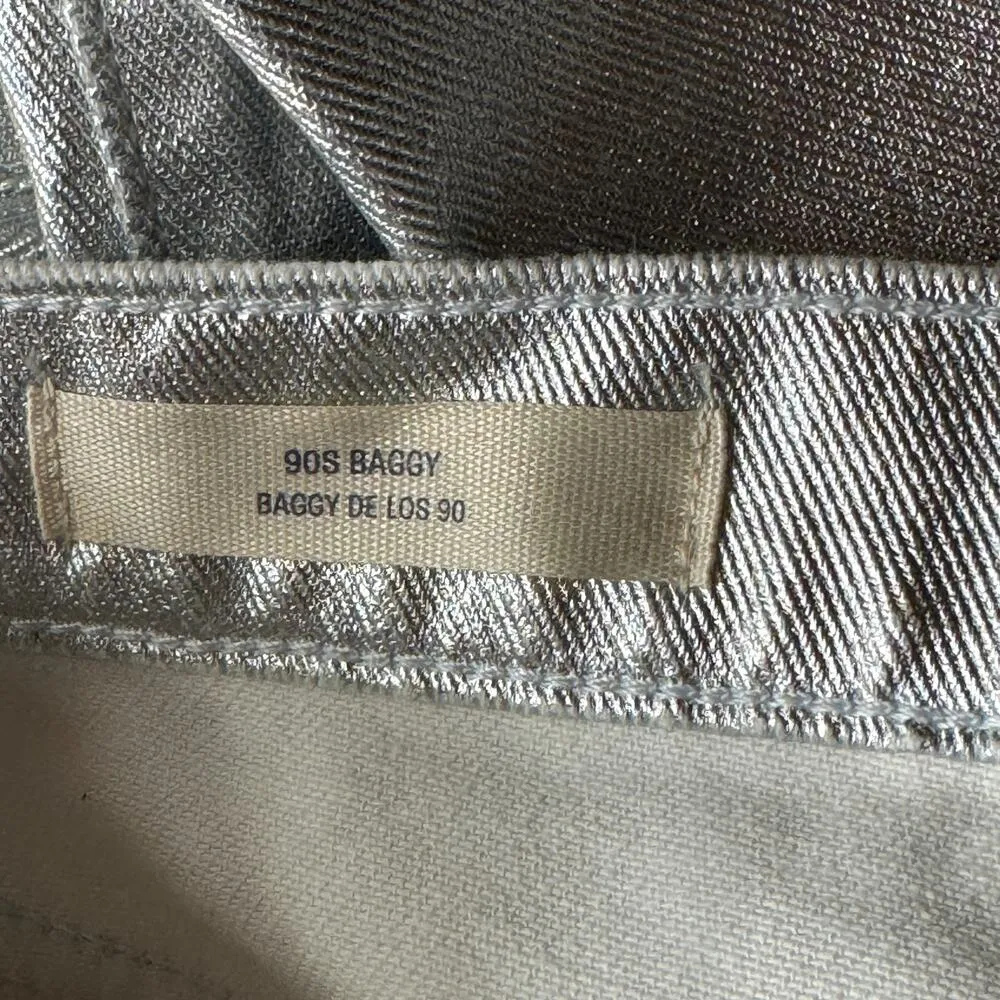 Universal Thread SZ 4R 90's Baggy Jeans Shiny Silver Hi-Rise 100% Cotton New - Image 10