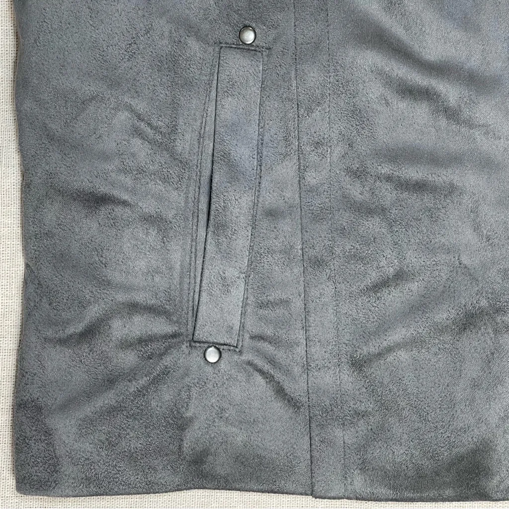 Christopher & Banks | Gray Zip-Up Faux Suede Jacket | PXL - Image 7