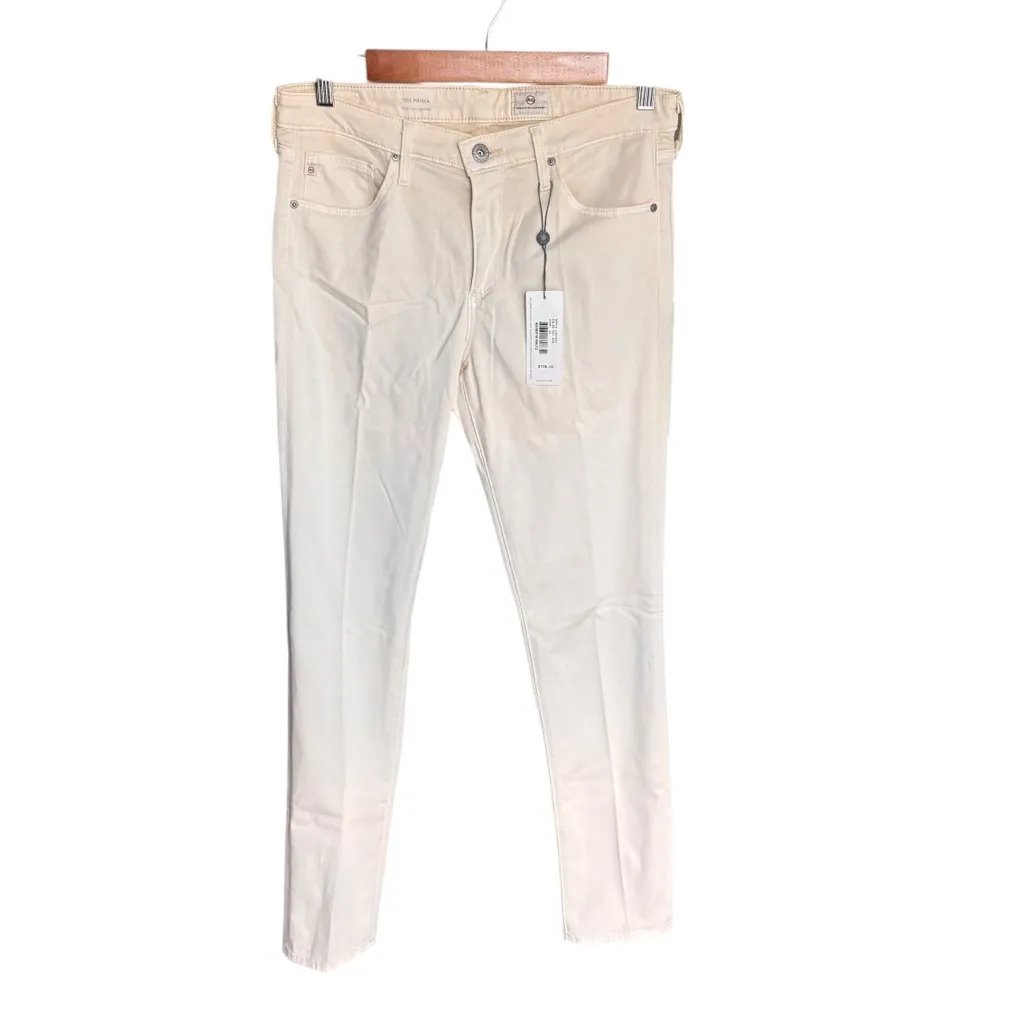 AG Adriano Goldschmied - NWT The Prima Mid-Rise Cigarette Pants Ivory Sz 29R - Image 2