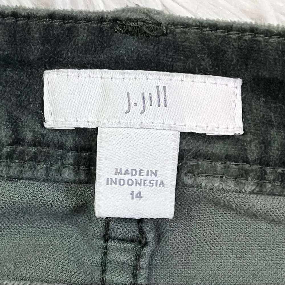 J. JILL High Rise Velvet Faux Suede Luxe Forest Green Skinny Pants Plus Size 14 - Image 9