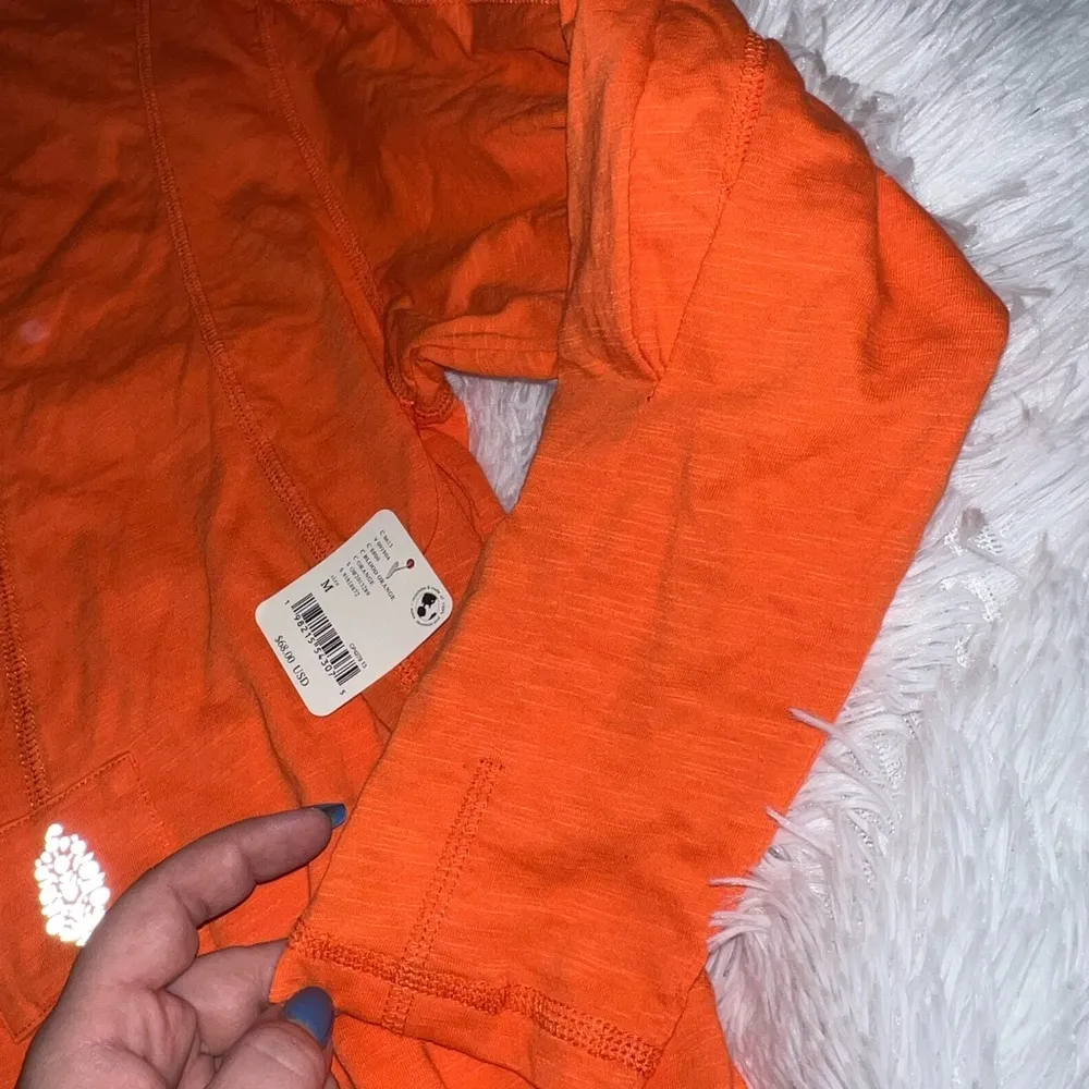 NWT Free People Movement Orange Front Slit Long Sleeve Shirt size Medium - Image 5