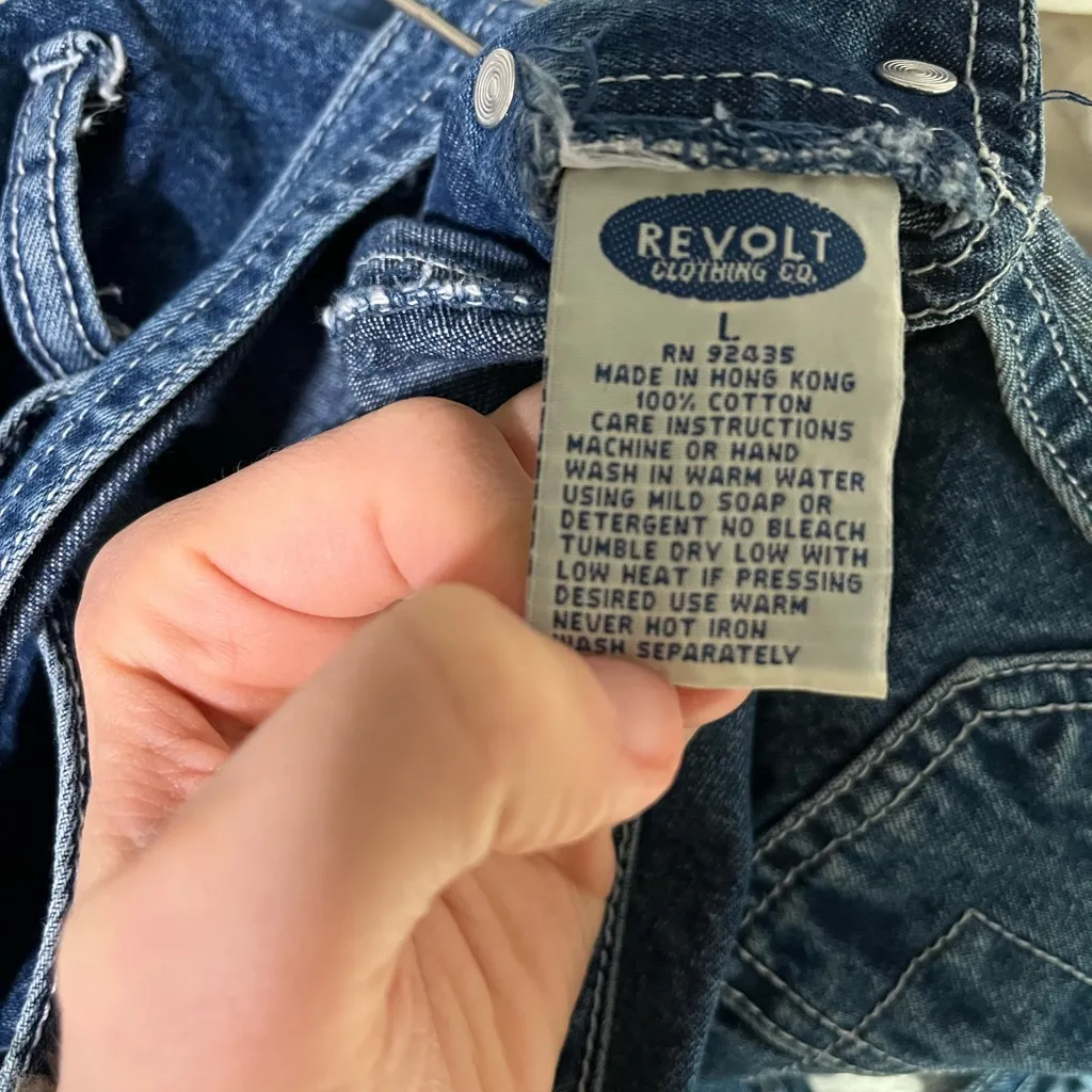 Revolt Y2K Denim Overall Shorts - Image 5