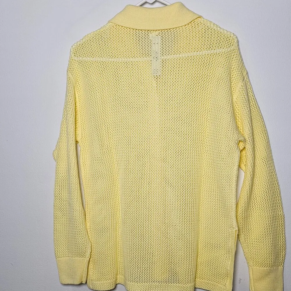 Victoria's Secret PINK Crochet Button-Down Top -Mellow Yellow -Size XS- 27022226 - Image 4