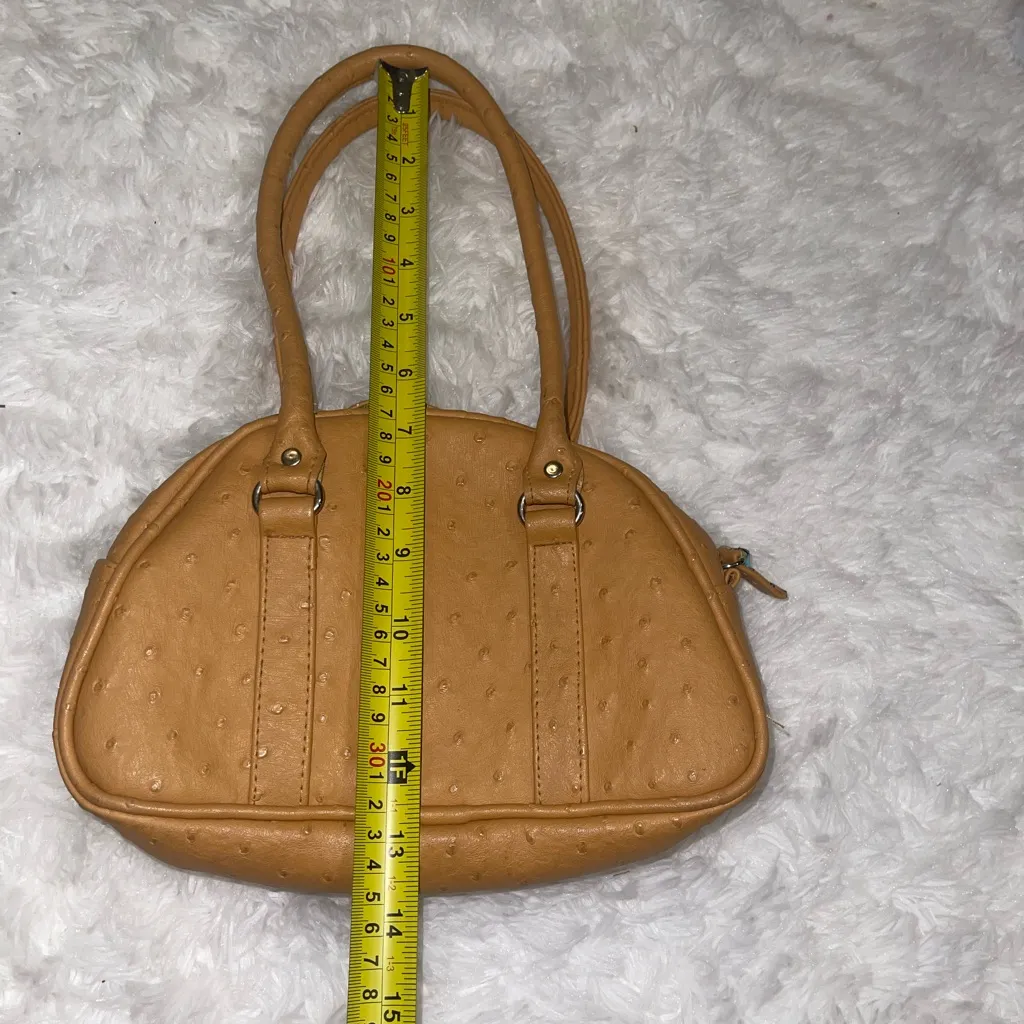 Steve Madden Handbag - Faux Ostrich - Purse - Vintage tan bag tote - Image 6