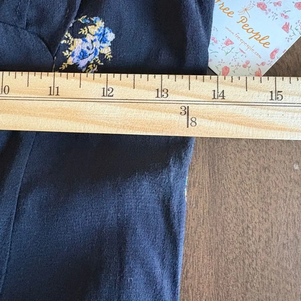 Free People Mockingbird Mesh Inset Mini Dress Women's Size 2 Black and Blue - Image 12