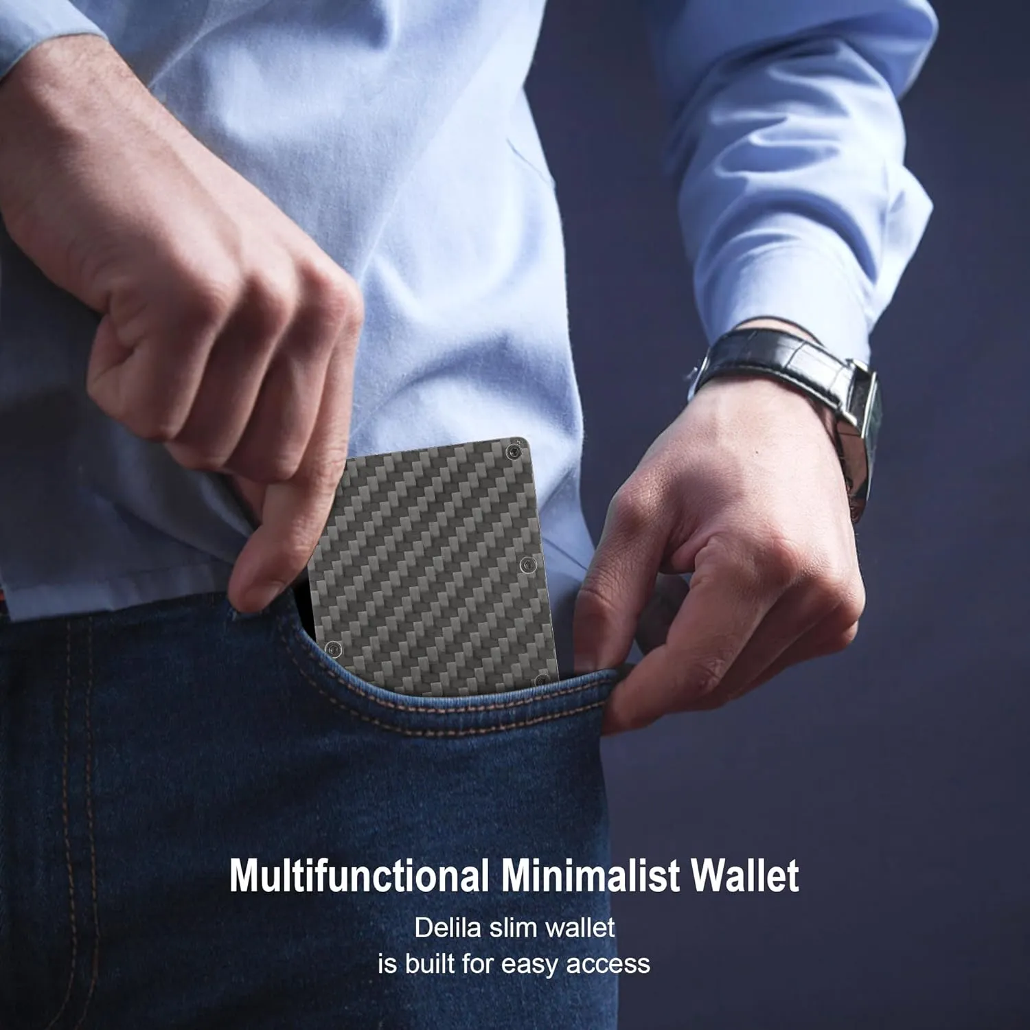 Minimalist Slim Wallet for Men Slim RFID Wallet Front Pocket Wallet for Men with Money Clip and Credit Card Holder Aluminum Metal Compact Wallets for Men - Image 4