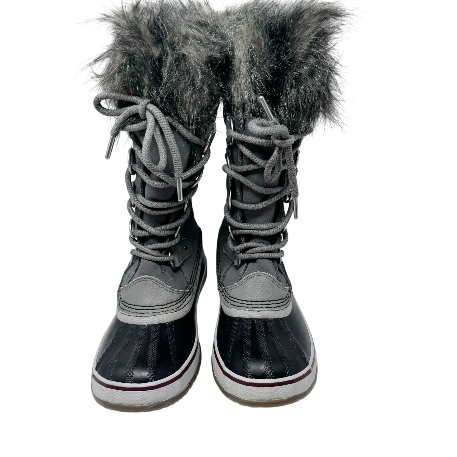 Sorel Joan of Arctic Winter Boots Grey Faux Fur Waterproof Snow Boots Size 7 - Image 2