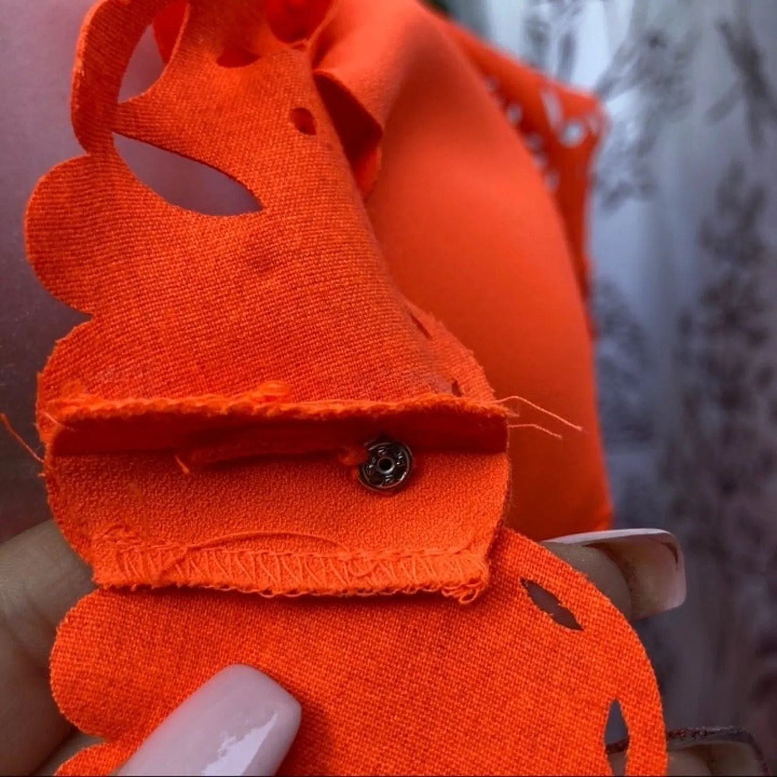 J.Crew laser cut Tangerine preppy textured bodycon dress size XS/00 Orange - Image 11