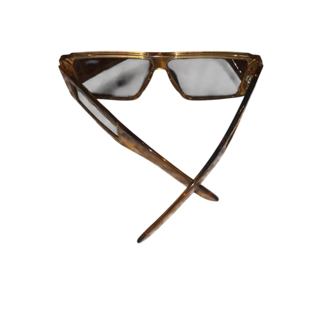 Toffee Brown Rectangle Sunglasses One Size - Image 2