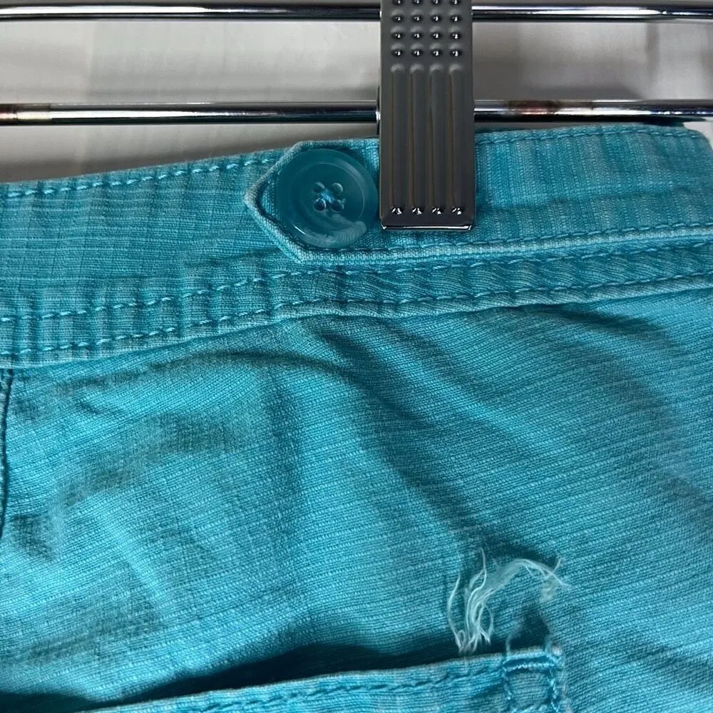 Coldwater Creek Womens Aqua Blue Utility Pant Size 12 Capri Summer Beach - Image 9