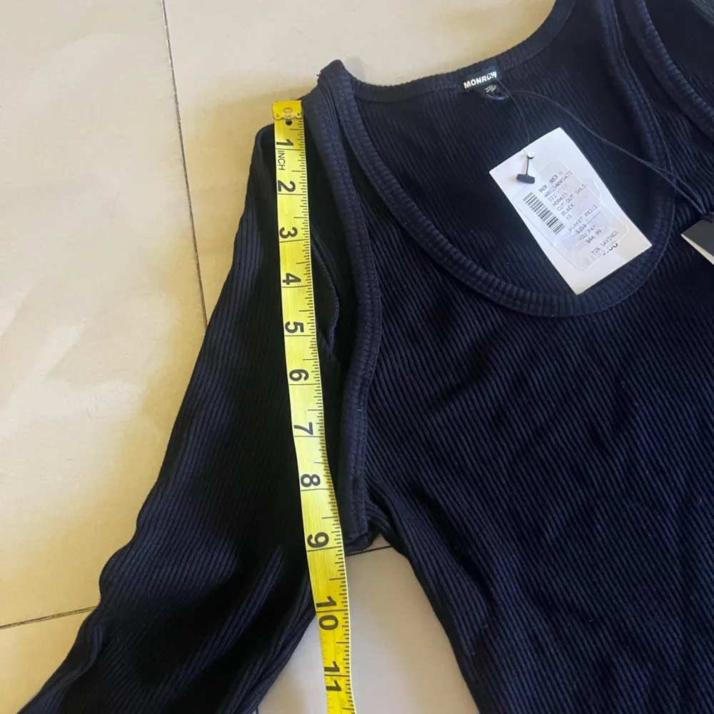 MONROW Women Knit Sheath Stretch Sweater Dress LONG Sleeve Size XS Black - Image 7