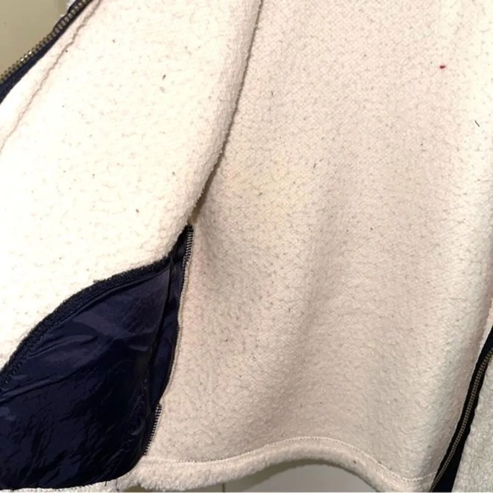 Frey and Co ivory fleece zippered jacket women XS - Image 7