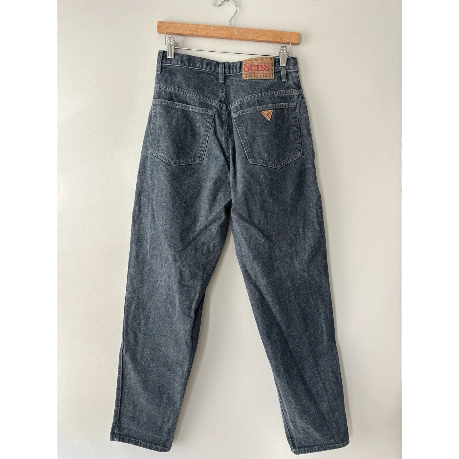 Vintage GUESS Jeans Women's USA Made 90s High Rise Tapered Denim DSM M11 Sz 28 - Image 2