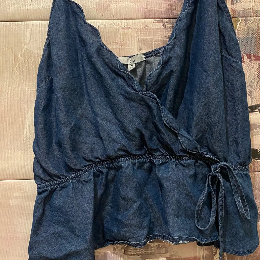 Iris Navy Camisole with Wrap Detail - Image 2