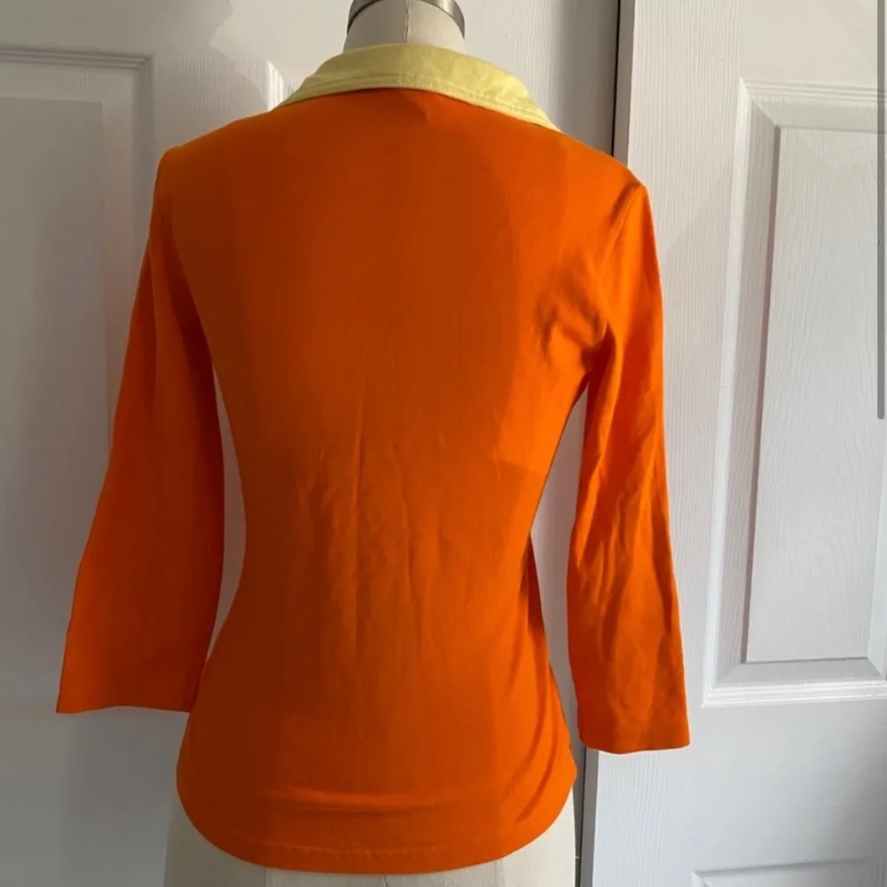 Lacoste three quarter sleeve v neck collar pique - Image 2