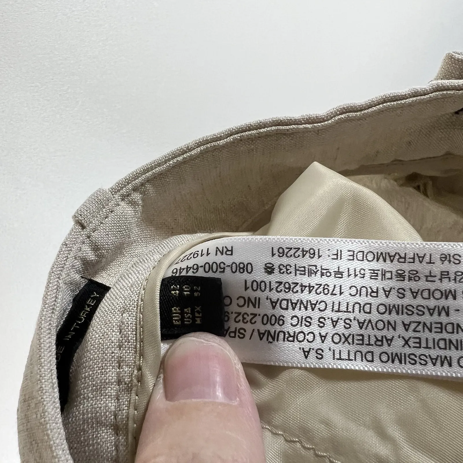 Massimo Dutti Linen Blend Tan Cargo Leg Sz 10 Pants High Waist Resort Vacation - Image 8