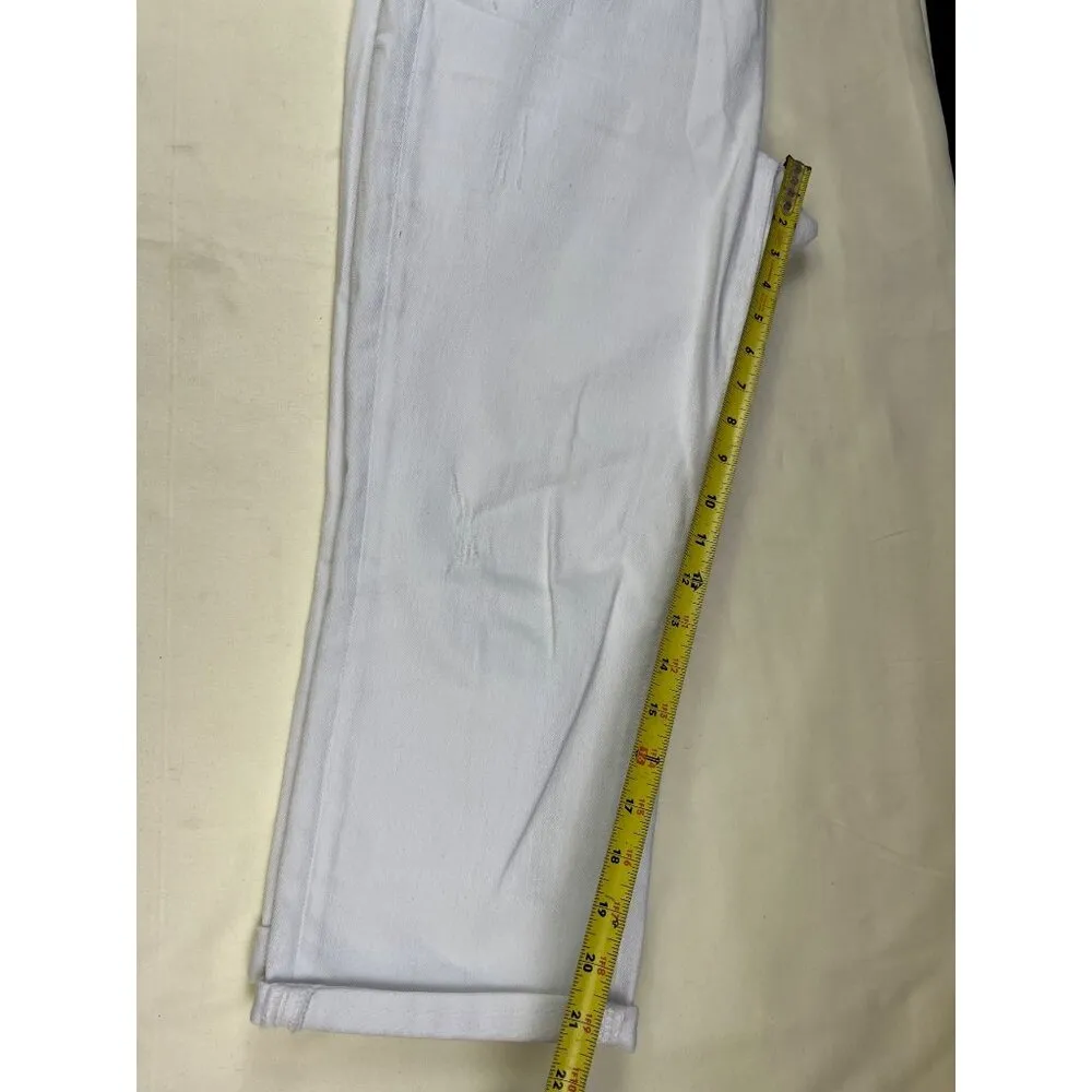 Seven7 Women's White Cropped Jeans Easy Fit Size 16 SKU 5175 - Image 5