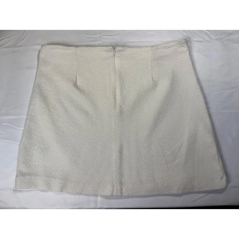 Maeve By Anthropologie Womens Textured White Skirt Size L SKU 7106 - Image 2