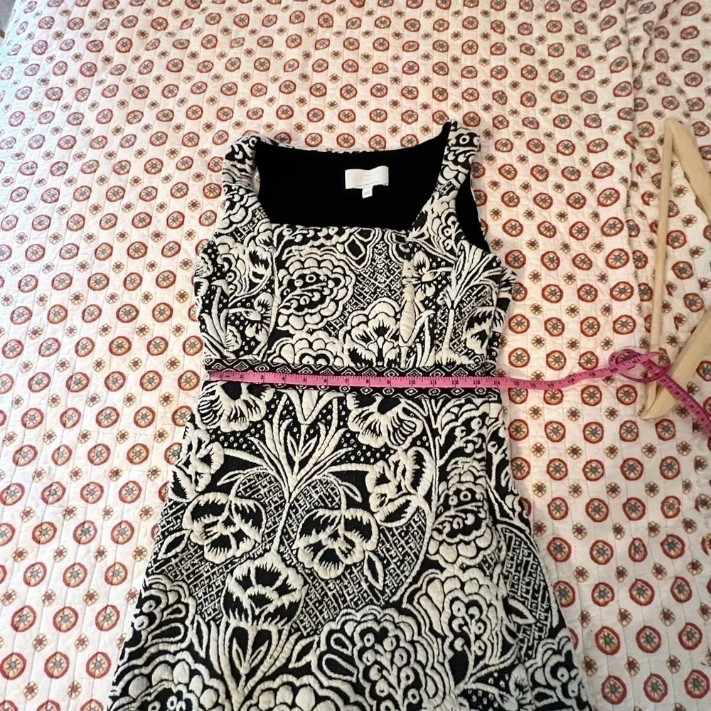 Anthropologie Ett:twa Valery Brocade Dress Navy White Floral Paisley Size Small - Image 9
