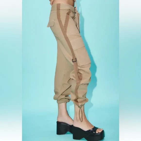 Zara cargo Beige pants with straps Size L ref 2449/249 boho gorpcore - Image 2