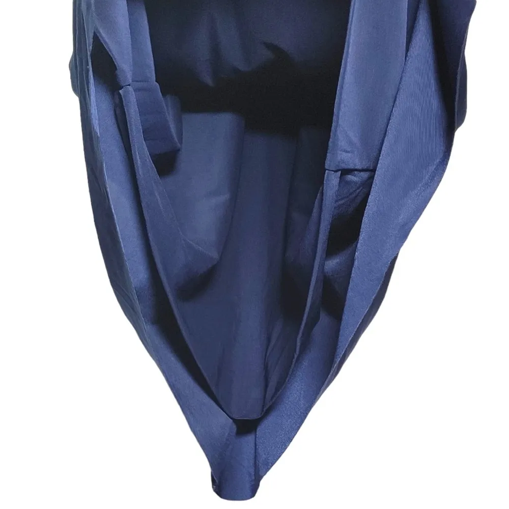 NWT MISA Los Angeles Leza Gathered Sleeveless Crossover Mini Dress in Navy - Image 5