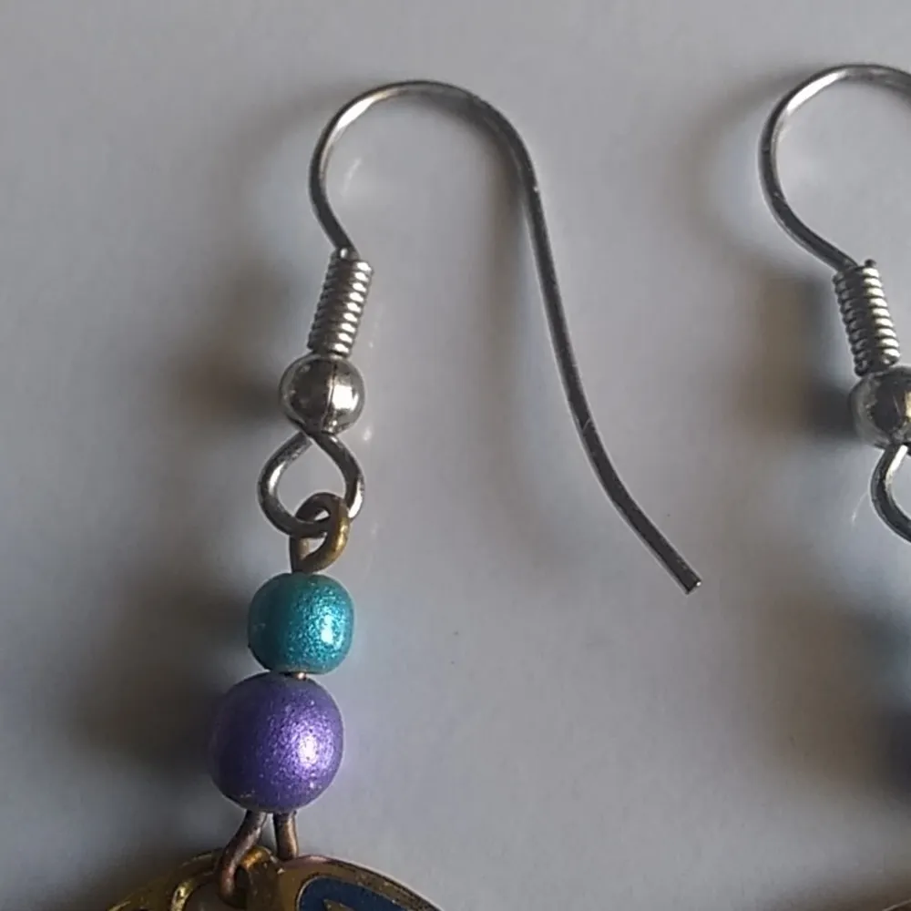 Vintage colorful fish hook earrings - Image 4